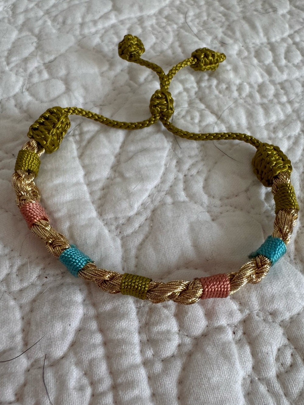 Silk braided bracelet, like new